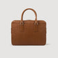 Downtown Grain Large grained leather briefcase Cognac