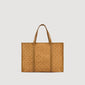 Tote Square Cross Suede Split Leather Shopping Bag Camel