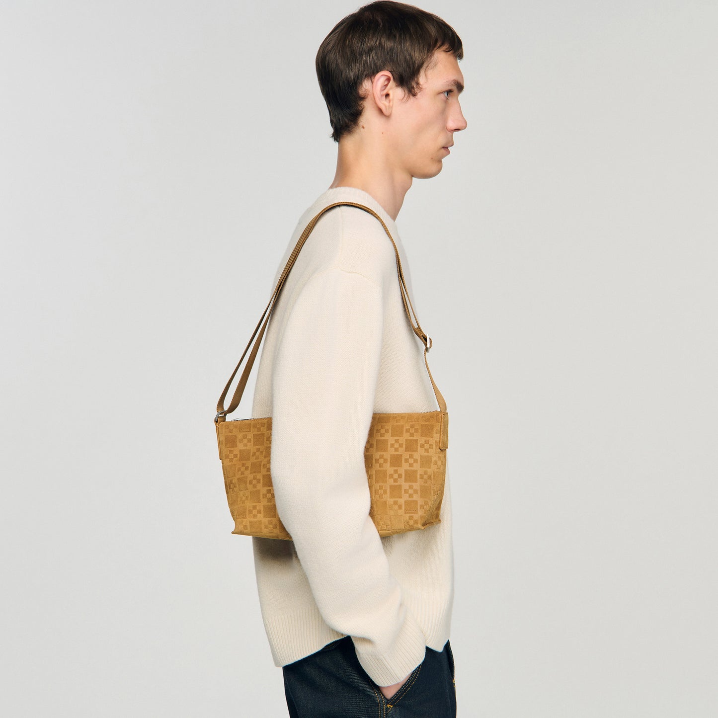 Mini Crossbody Cross Suede Shoulder Hobo Bag Camel
