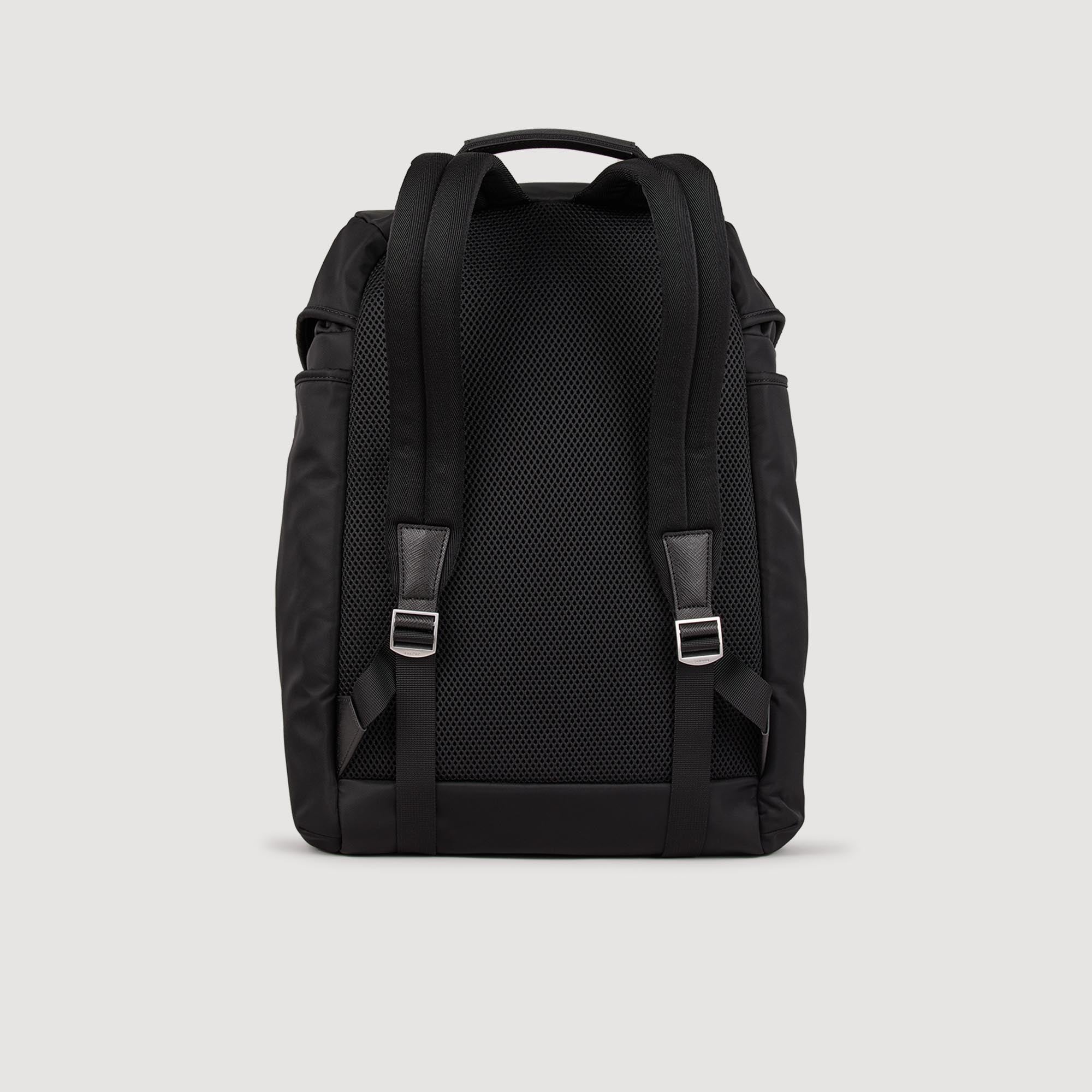 Backpack Nylon Neo Recycled leather backpack Black
