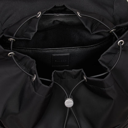 Backpack Nylon Neo Recycled leather backpack Black