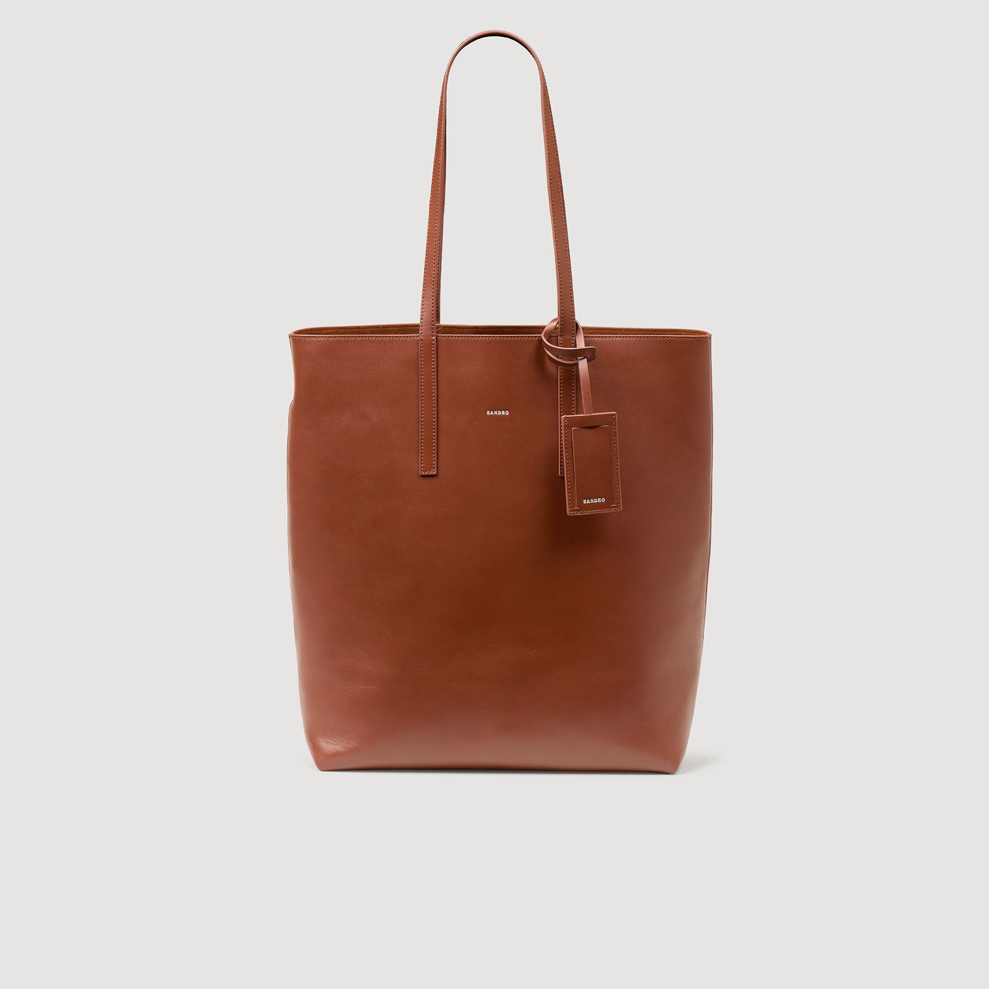 Minimal Tote Leather Shopping Bag Chocolate
