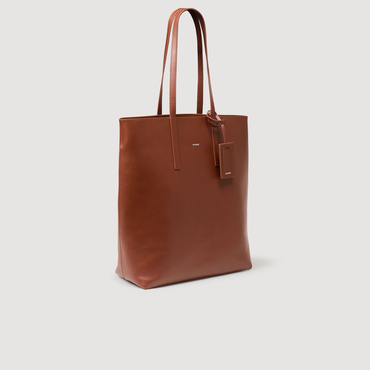 Minimal Tote Leather Shopping Bag Chocolate