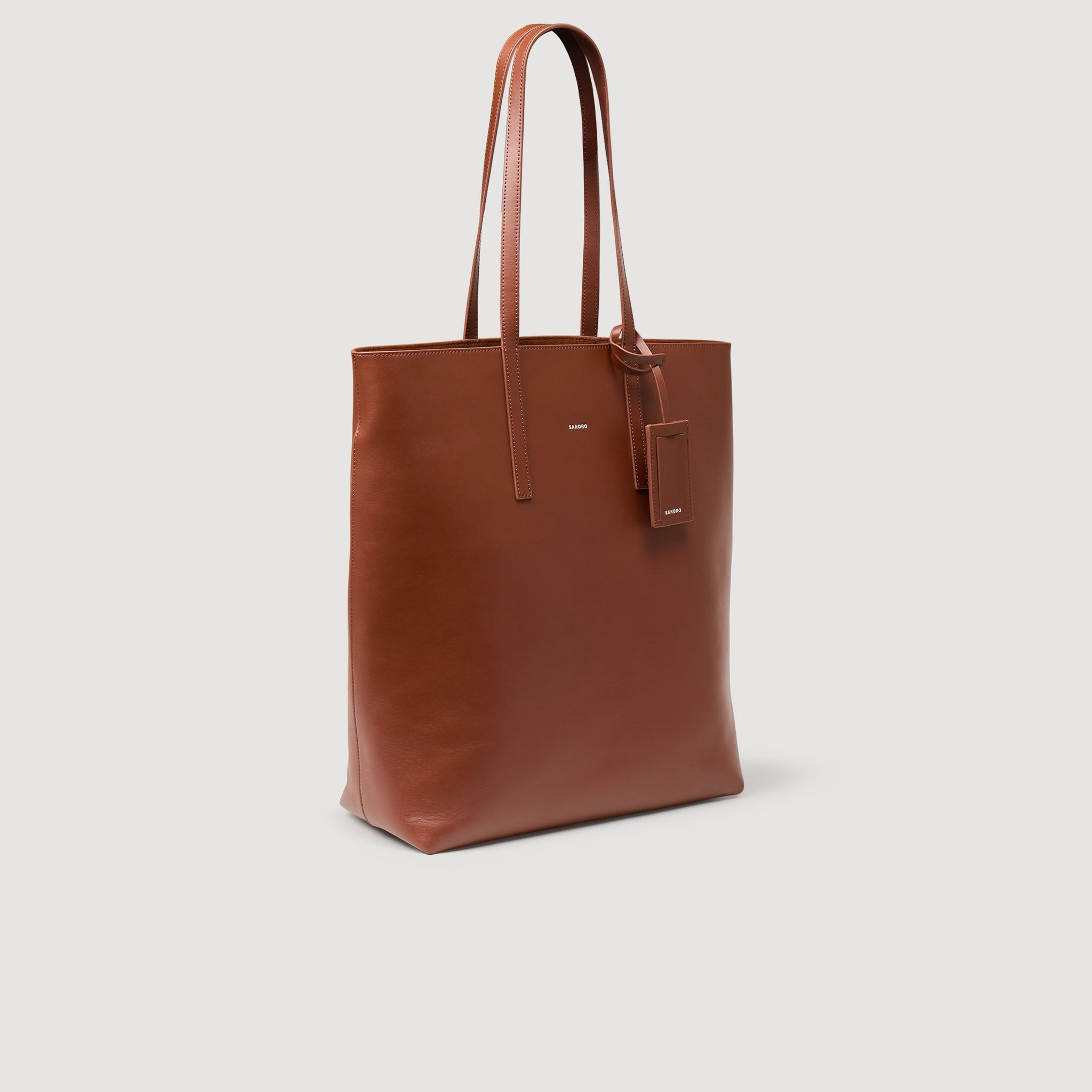 Minimal Tote Leather Shopping Bag Chocolate