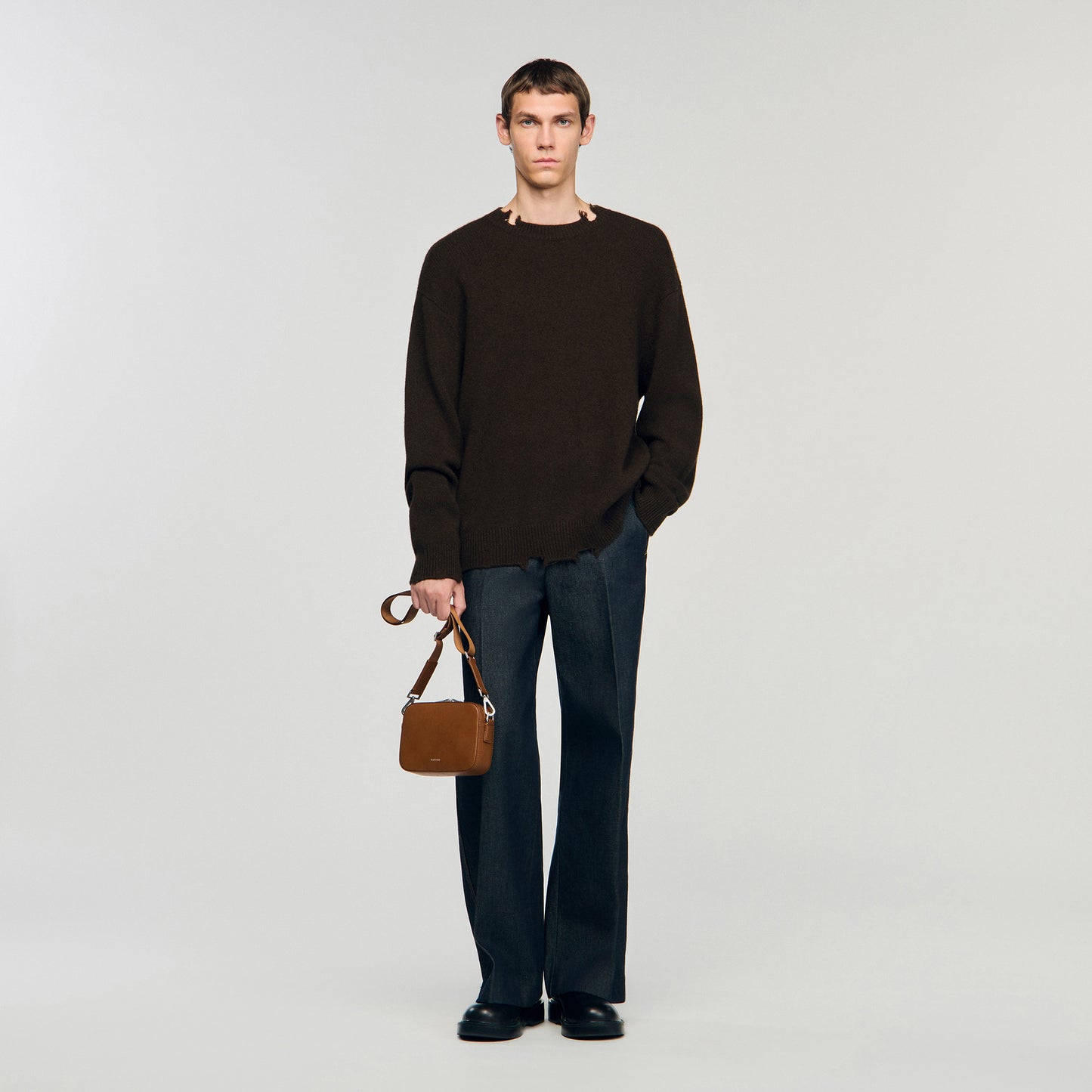 Minibag Hook Grain Small Grained Leather Bag Cognac