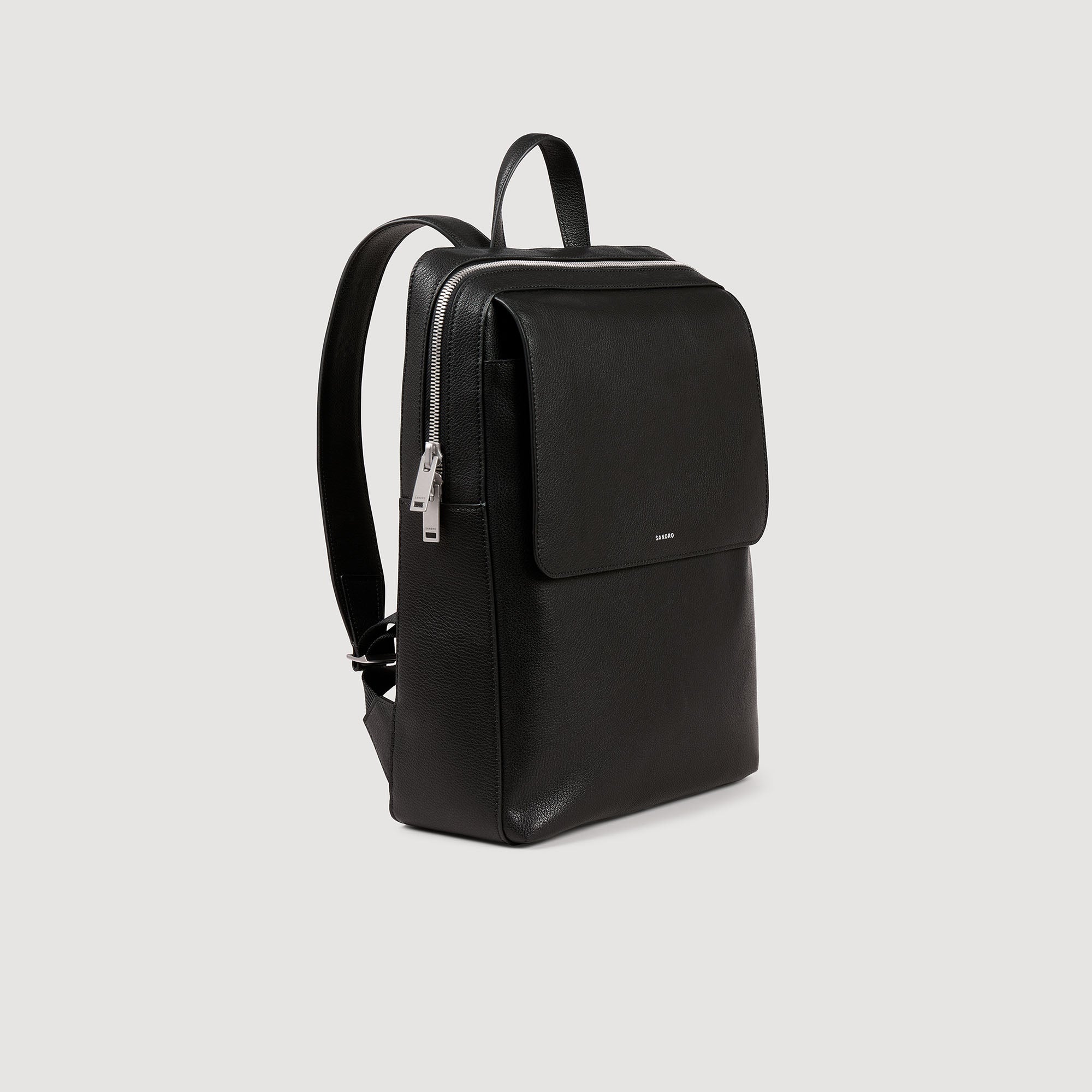 Backpack Vertical Recycled Leather Backpack Black