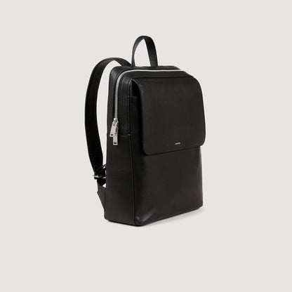 Backpack Vertical Recycled Leather Backpack Black