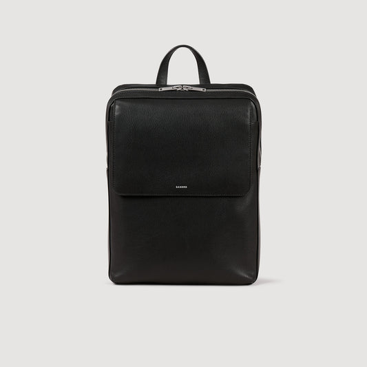 Backpack Vertical Recycled Leather Backpack Black