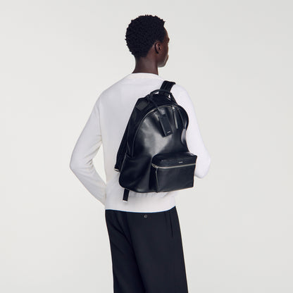 Backpack Regrain Reconstituted leather rucksack Black