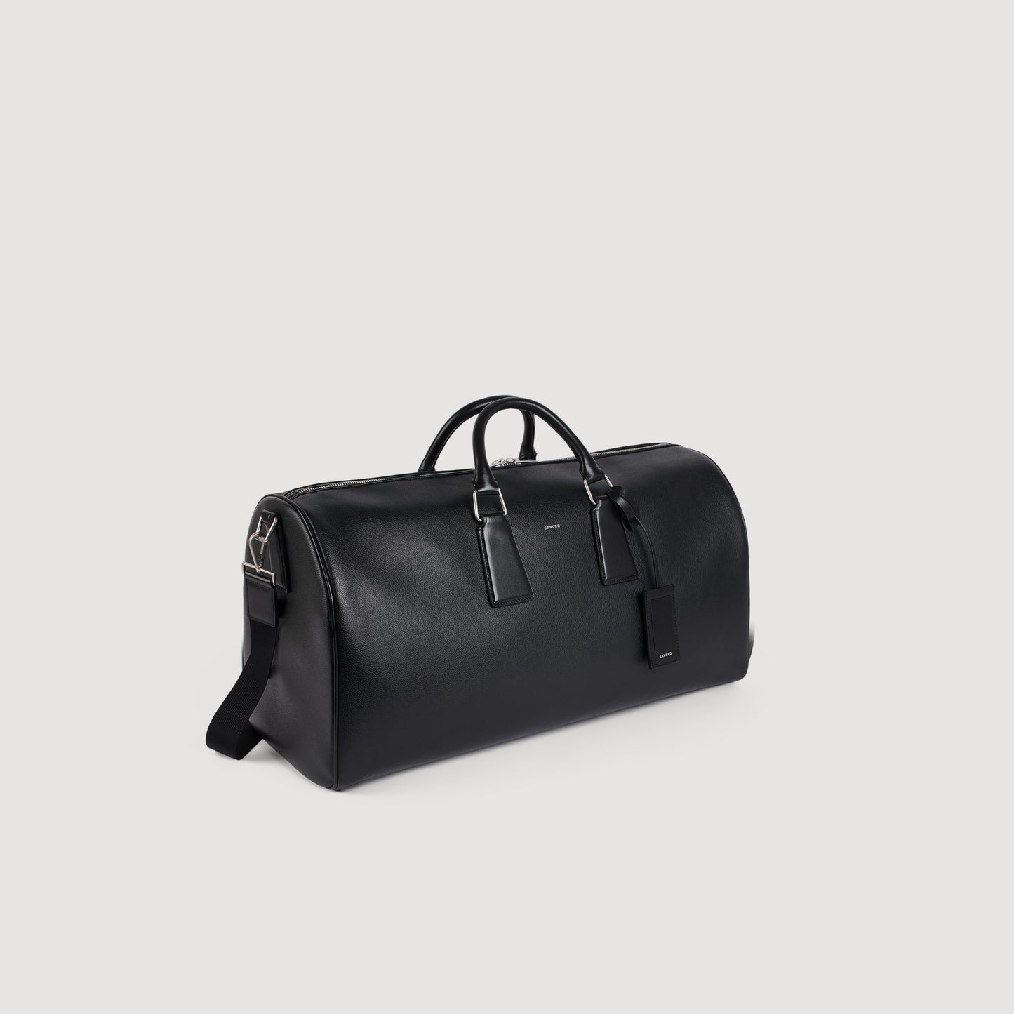 Weekender Regrain Grained leather weekend bag Black