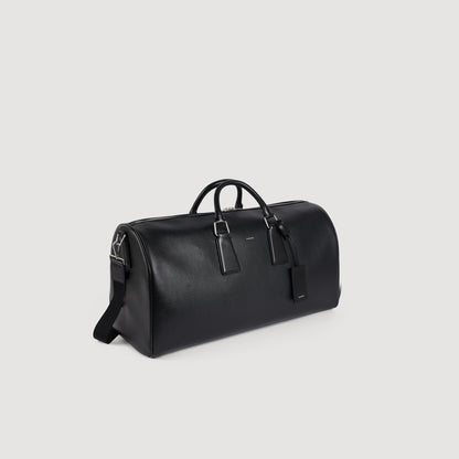 Weekender Regrain Grained leather weekend bag Black