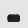 Wash Regrain Leather toilet bag Black