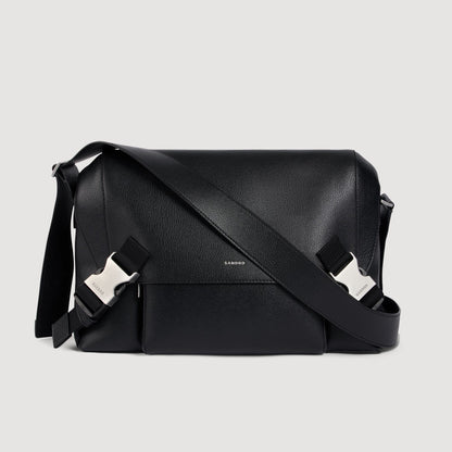 Satchel Small Small reconstituted leather bag Black