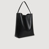 Soft Hobo Leather hobo bag with logo Black