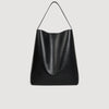 Soft Hobo Leather hobo bag with logo Black