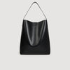 Soft Hobo Leather hobo bag with logo Black