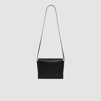 Triangle Bag Small leather bag with logo Black