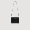 Triangle Bag Small leather bag with logo Black