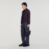 Triangle Bag Small leather bag with logo Black