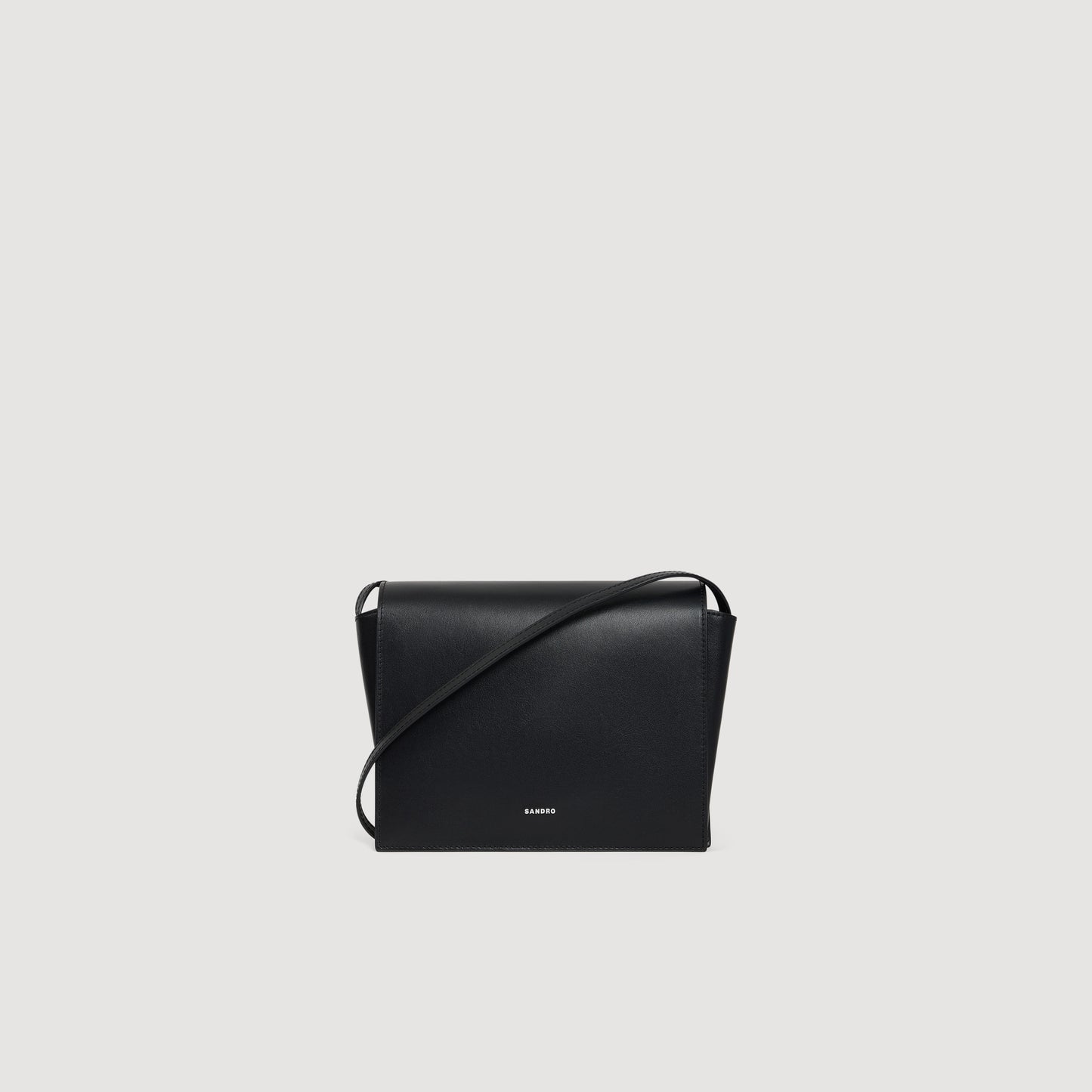 Triangle Bag Small leather bag with logo Black