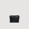 Triangle Bag Small leather bag with logo Black