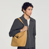 Soft Bag Small Suede Leather hobo bag with logo Camel