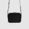 Minibag Hook Woven Small Saffiano leather bag Black