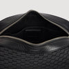 Minibag Hook Woven Small Saffiano leather bag Black