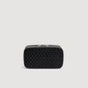 Washbag Woven Woven leather toilet bag Black