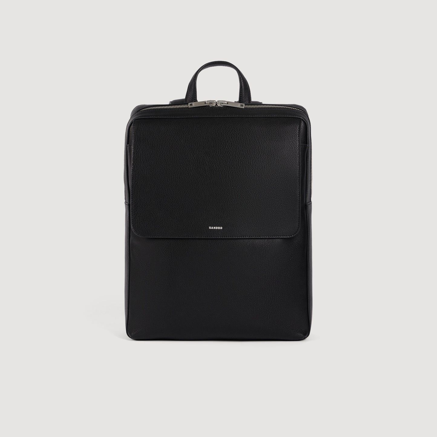 Backpack Vertical Regrain Reconstituted leather rucksack Black
