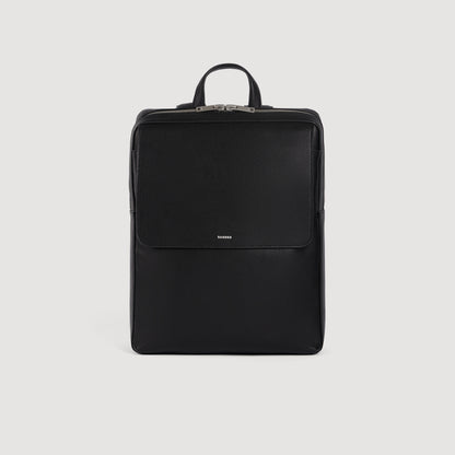Backpack Vertical Regrain Reconstituted leather rucksack Black