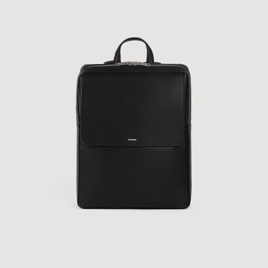 Backpack Vertical Regrain Reconstituted leather rucksack Black