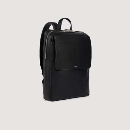 Backpack Vertical Regrain Reconstituted leather rucksack Black