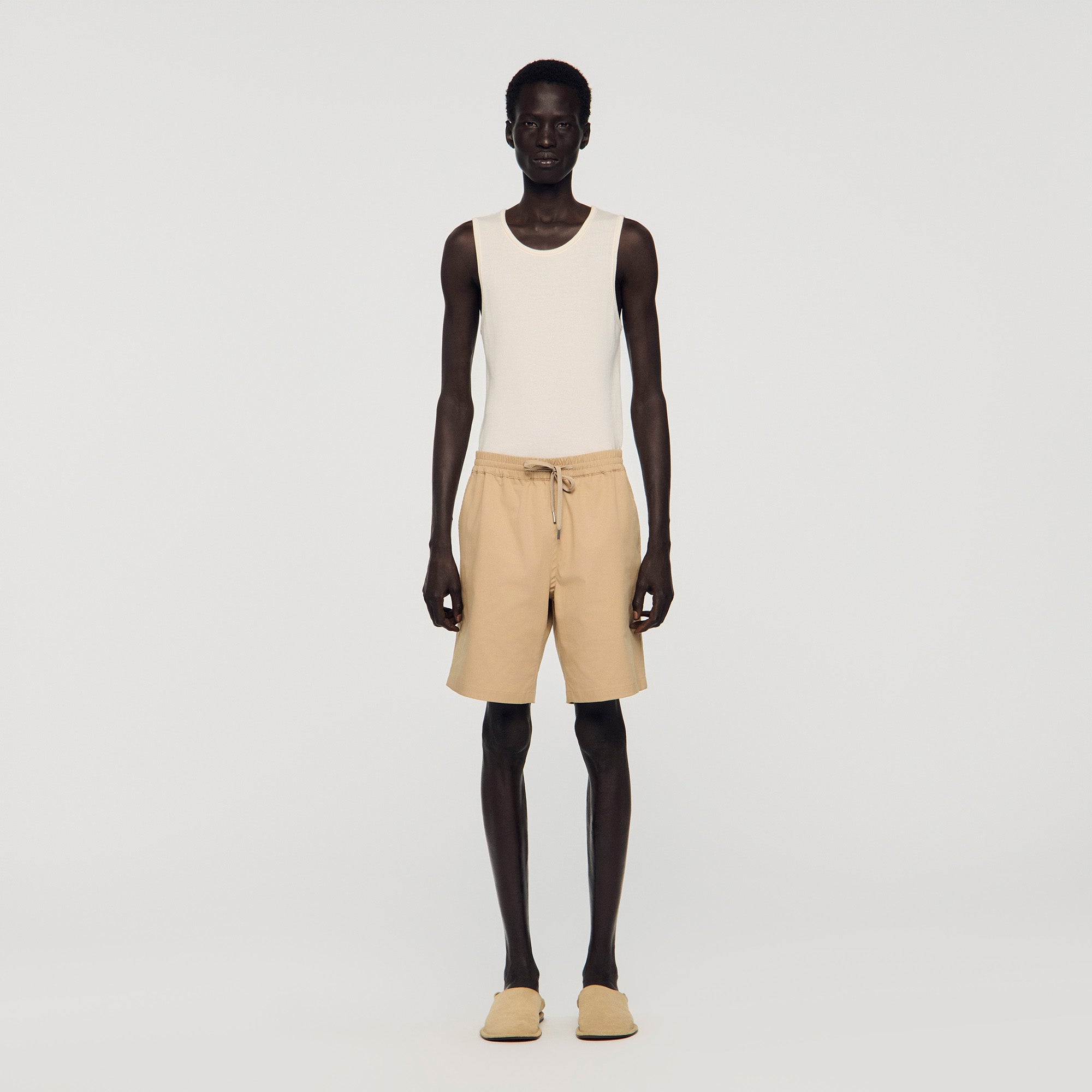 Cotton Shorts Beige