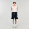 Rope Short Elasticated Waist Cotton Shorts Navy Blue