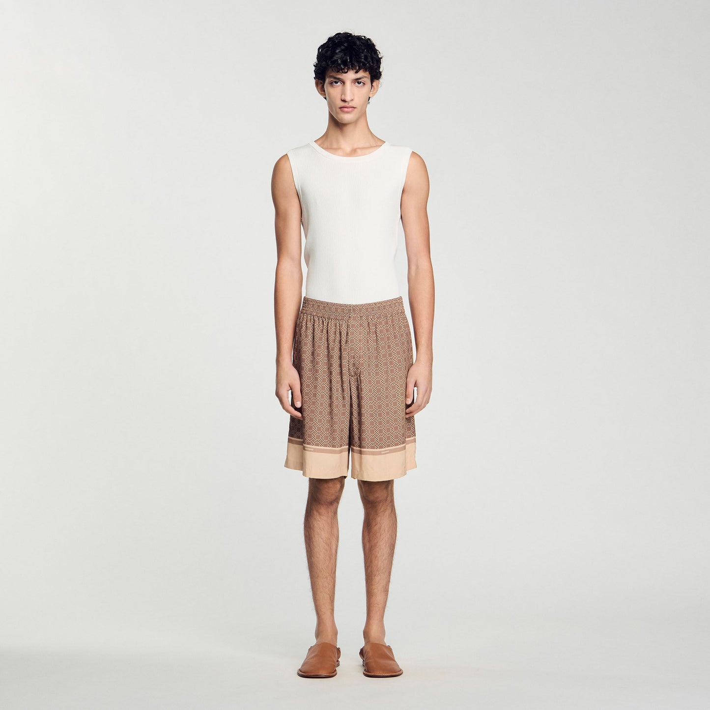 Fence Short Patterned Floaty Bermuda Shorts Hazel Hazel