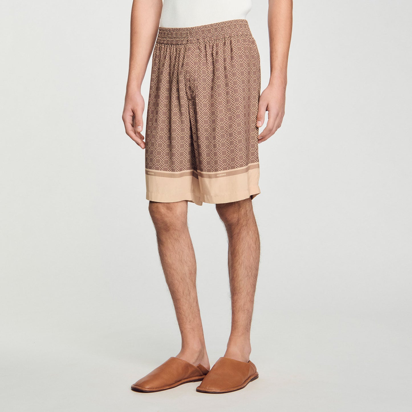 Fence Short Patterned Floaty Bermuda Shorts Hazel Hazel