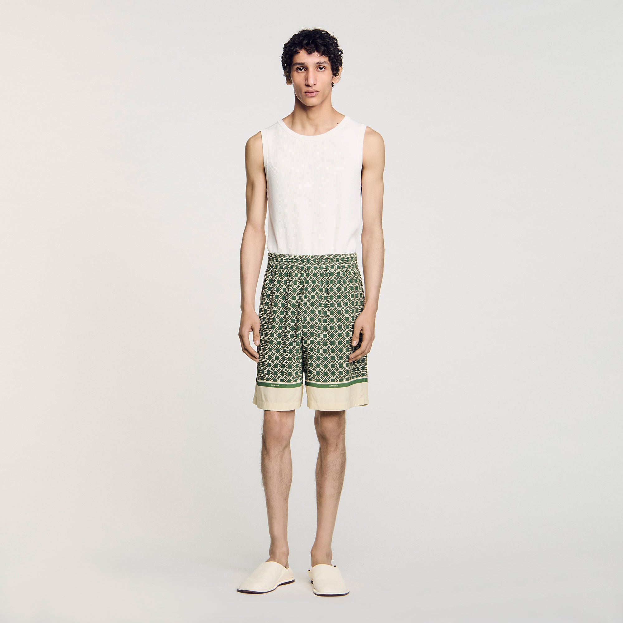 Fence Short Patterned Floaty Bermuda Shorts Super Green