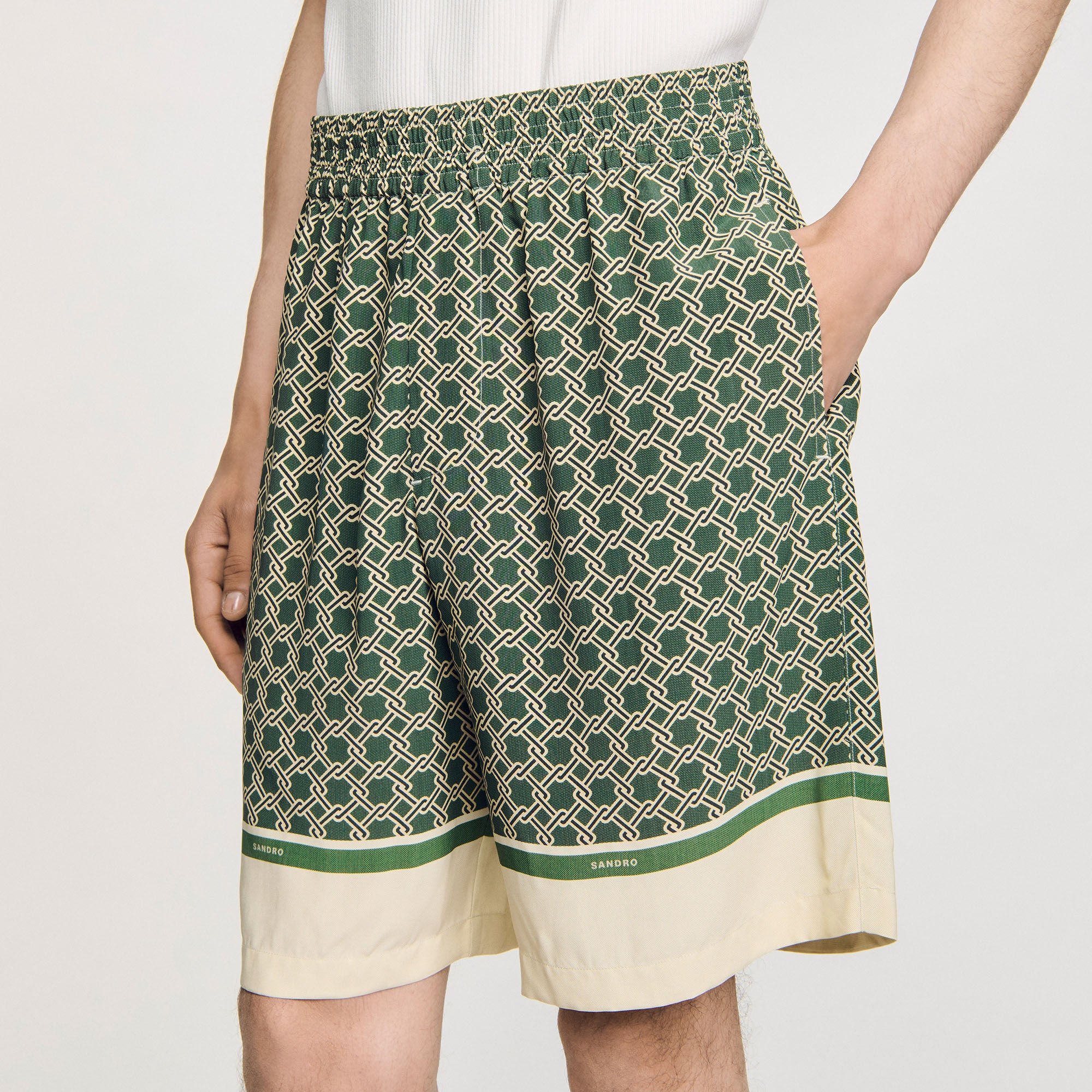 Fence Short Patterned Floaty Bermuda Shorts Super Green