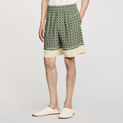 Fence Short Patterned Floaty Bermuda Shorts Super Green