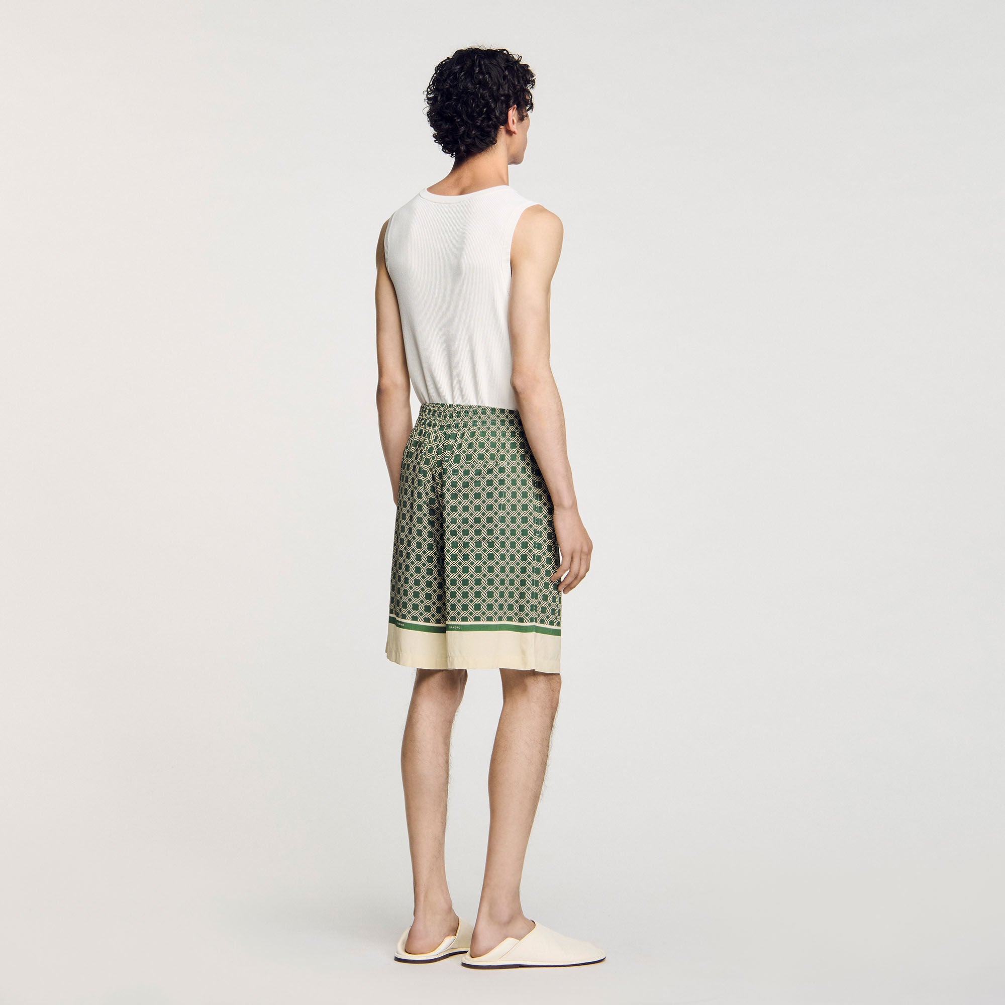 Fence Short Patterned Floaty Bermuda Shorts Super Green