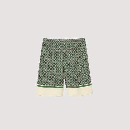 Fence Short Patterned Floaty Bermuda Shorts Super Green