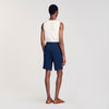  Micropleated Short Pleated Bermuda Shorts Royal Blue