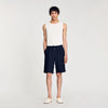 Short Jersey Pli Jersey Bermuda Shorts Navy Blue