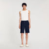 Short Jersey Pli Jersey Bermuda Shorts Navy Blue