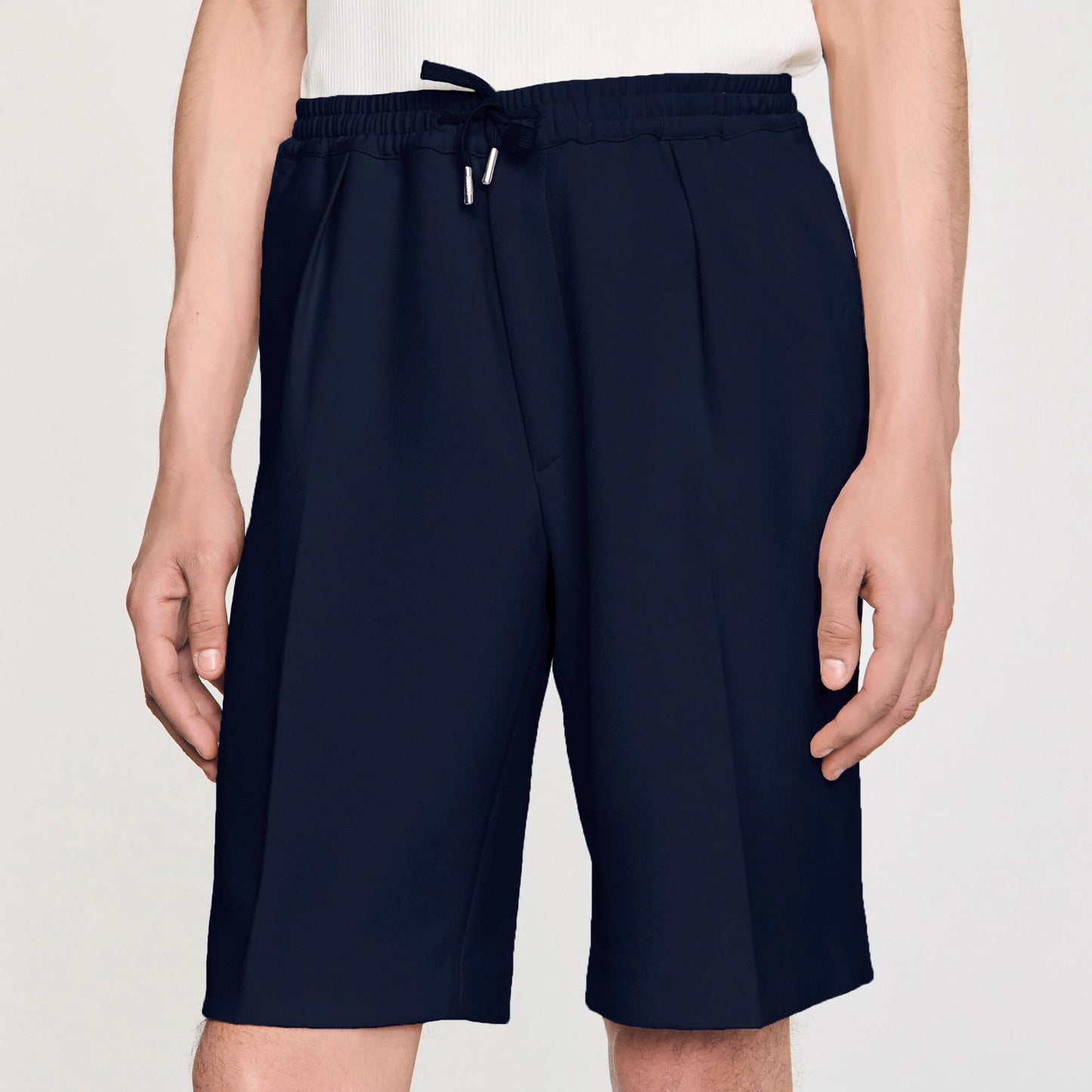 Short Jersey Pli Jersey Bermuda Shorts Navy Blue