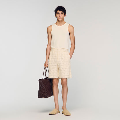 Flower Lace Short Broderie Anglaise Cotton Shorts Ecru