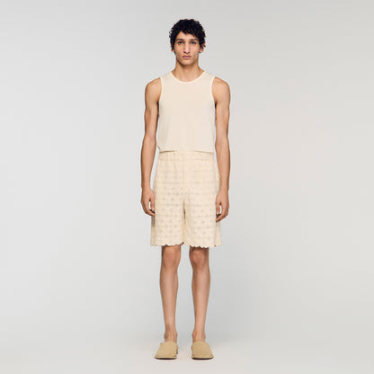 Flower Lace Short Broderie Anglaise Cotton Shorts Ecru