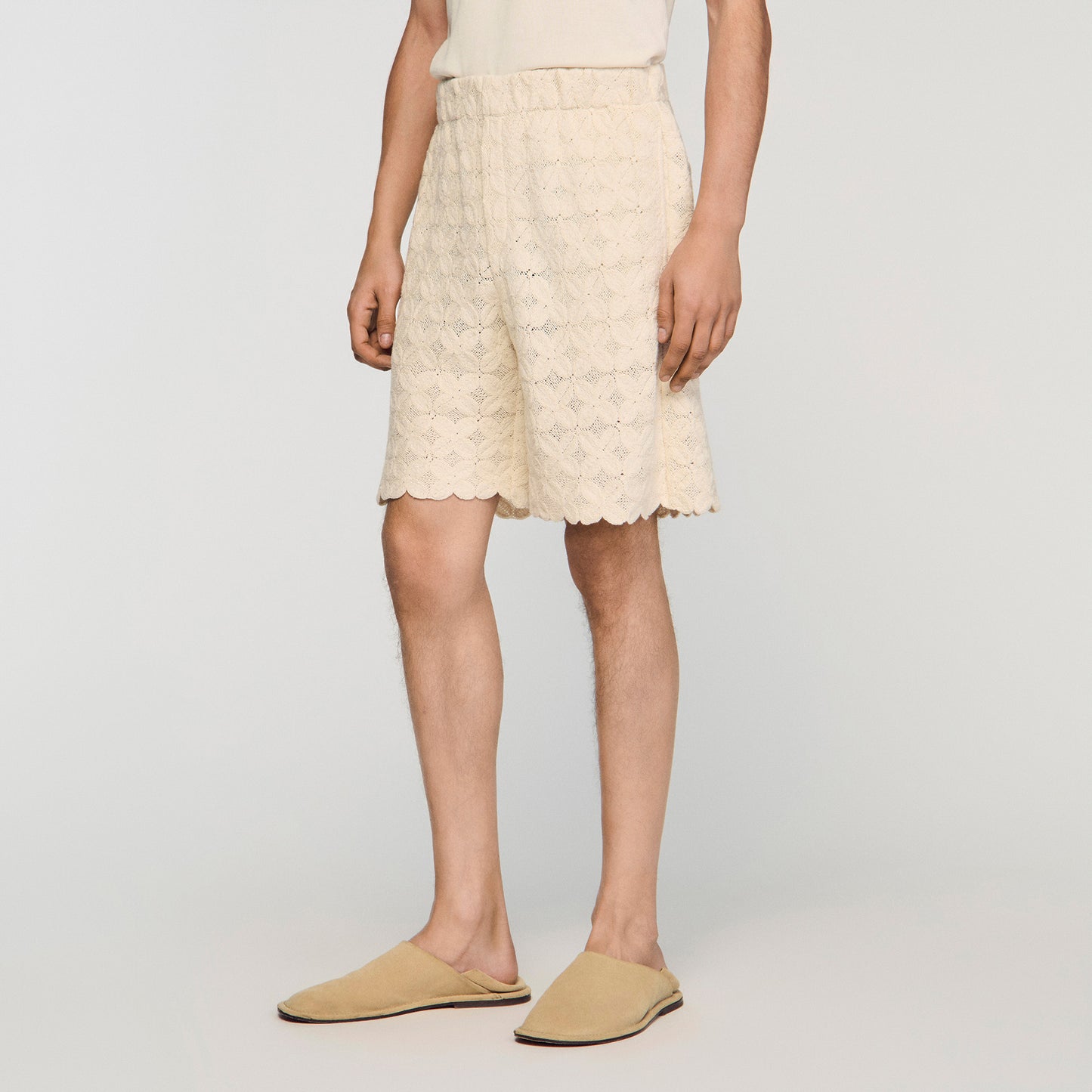 Flower Lace Short Broderie Anglaise Cotton Shorts Ecru