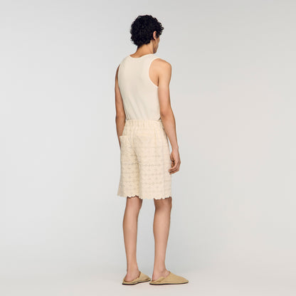 Flower Lace Short Broderie Anglaise Cotton Shorts Ecru